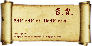 Bánáti Uránia névjegykártya